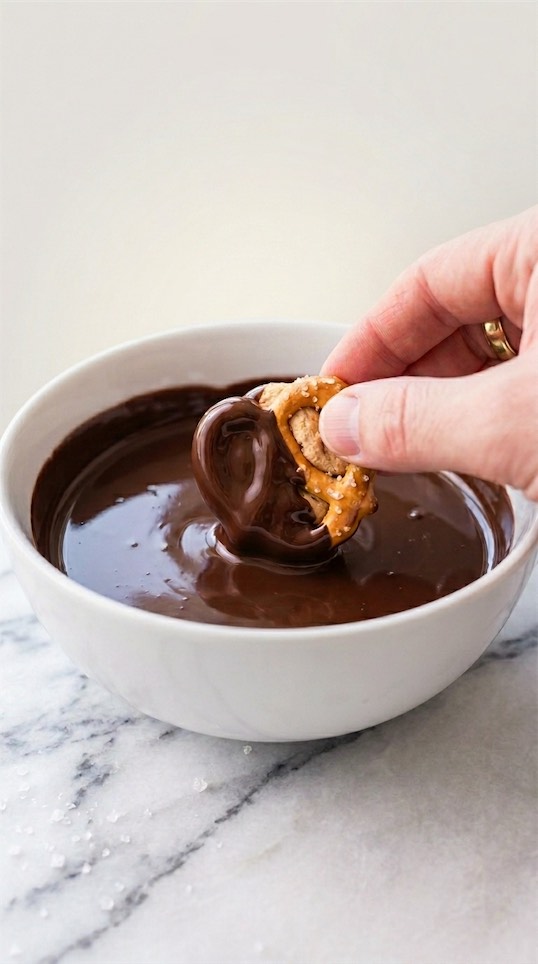 Pretzel Bites dipped in choclate