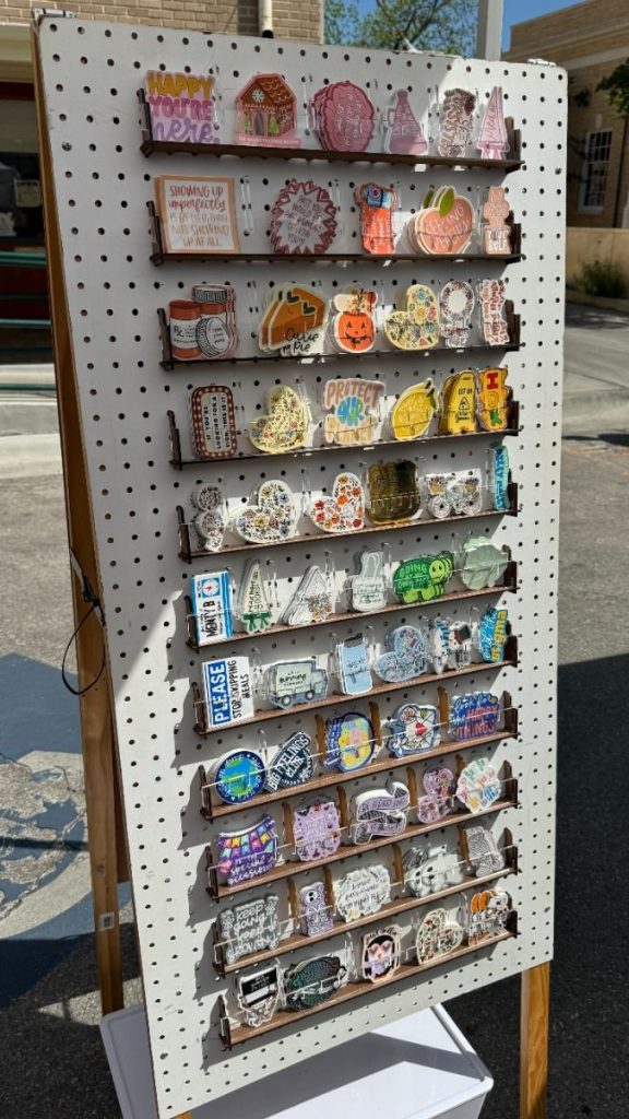 pegboard displaying small items