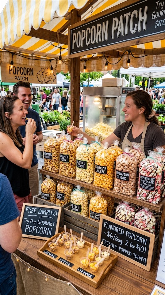 popcorn farmers market stand