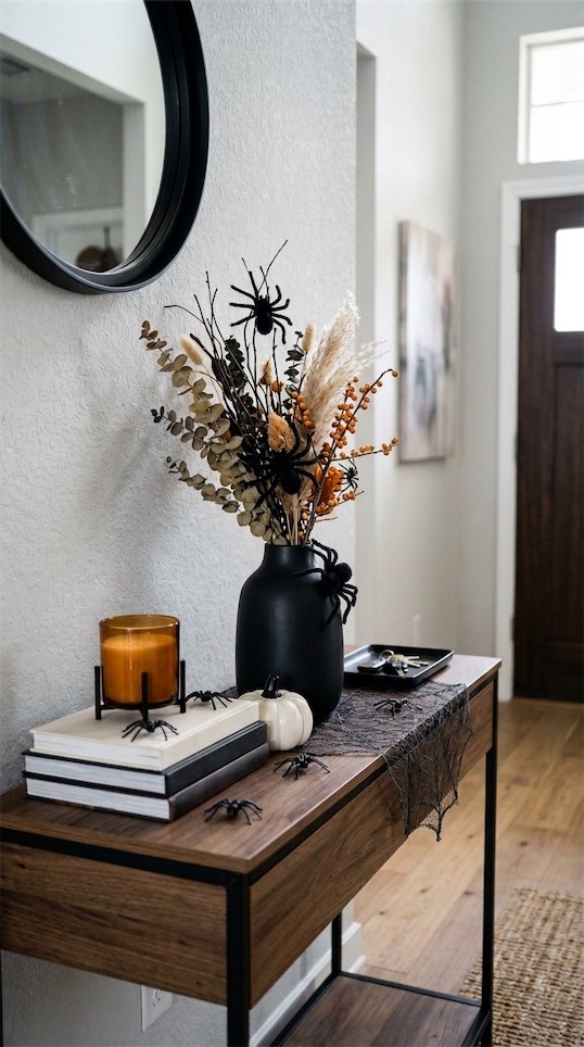 spider Halloween Entryway Table Decor