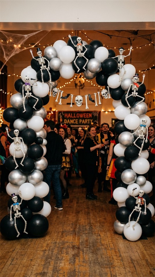 skeleton DIY Halloween Balloon Arch Ideas