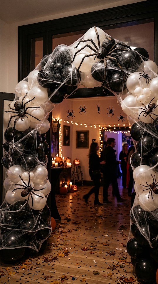 spider web balloon arch
