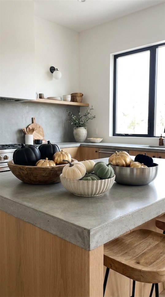 bowls with pumpkins