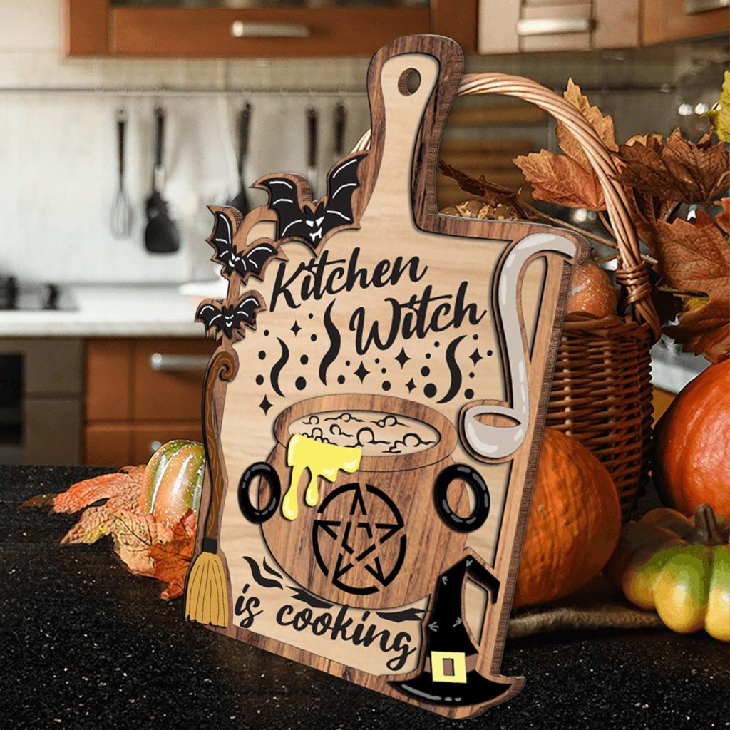 wooden display sign for halloween