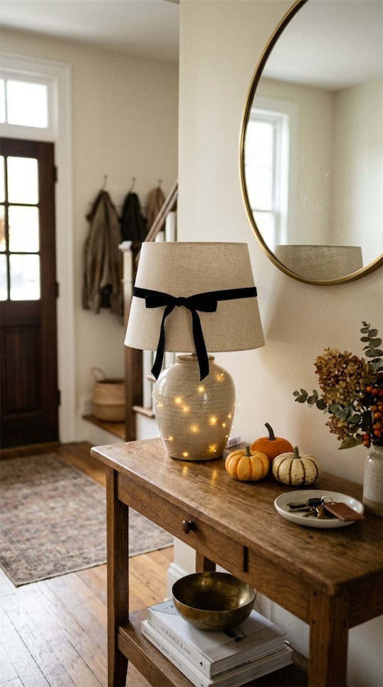 lamp decorated for halloween