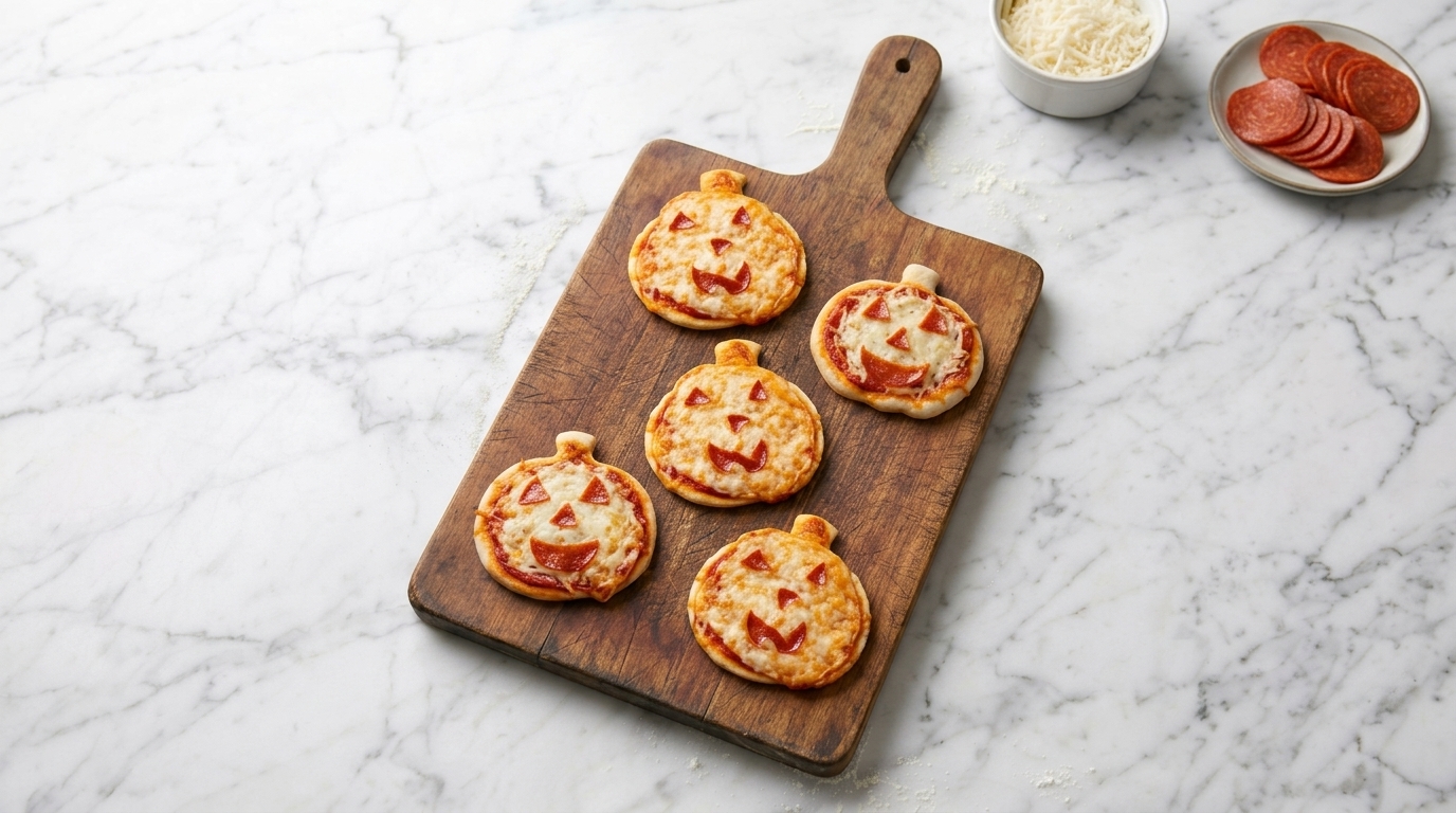 pumpkin shaped mini pizza recipe