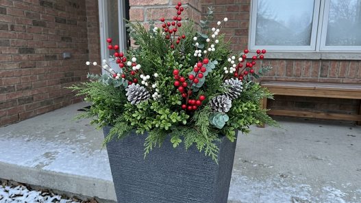 Tall Planters With Artificial Plants for an Easy, Stylish Entrance