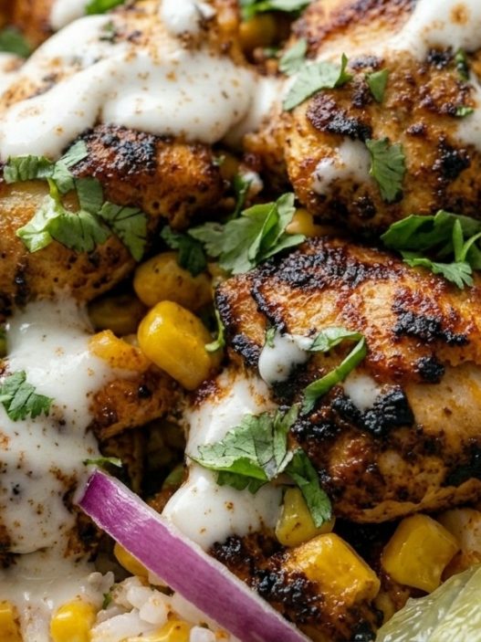 chicken street corn rice bowl