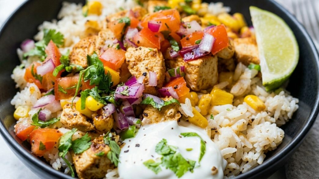chicken taco rice bowl