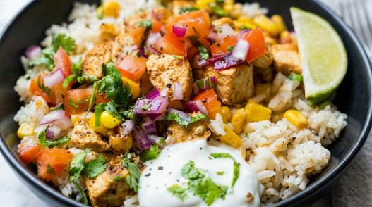 chicken taco rice bowl