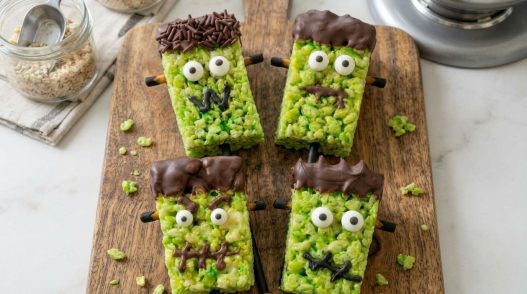 Frankenstein Rice Krispie Treat Pops
