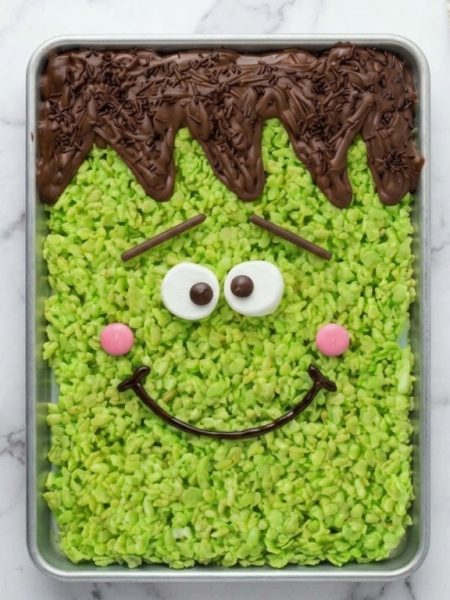 Giant Frankenstein Rice Krispie Treat Cake