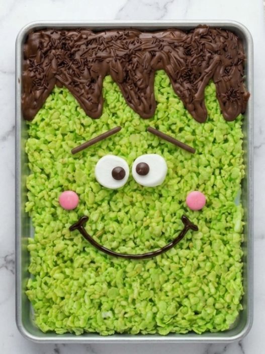 Giant Frankenstein Rice Krispie Treat Cake