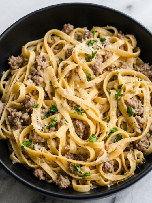 creamy garlic beef pasta recipe