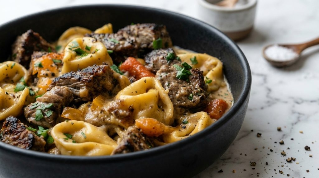 garlic steak bake recipe with cheese