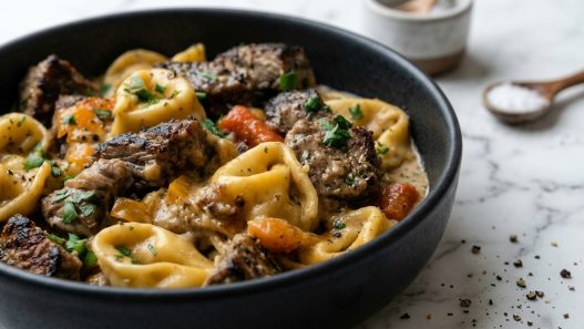 garlic steak bake recipe with cheese