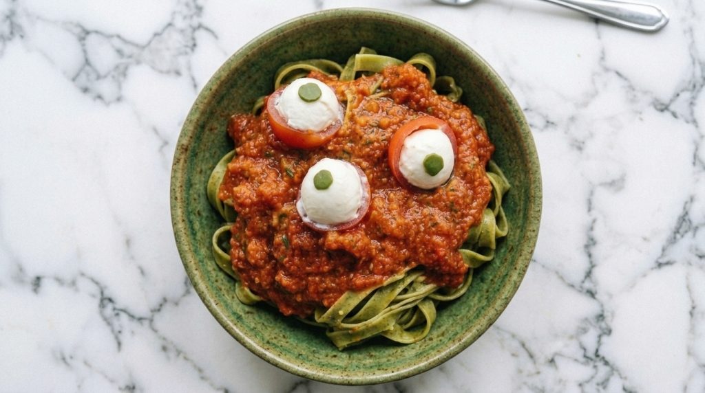 Eyeball Pasta for Halloween