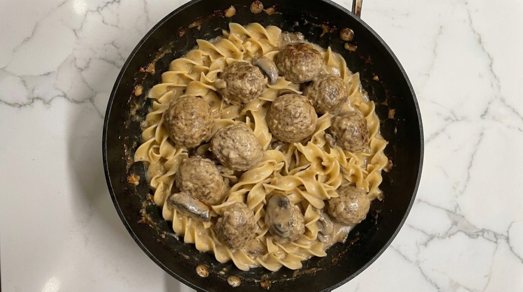 One Pot Meatball Stroganoff