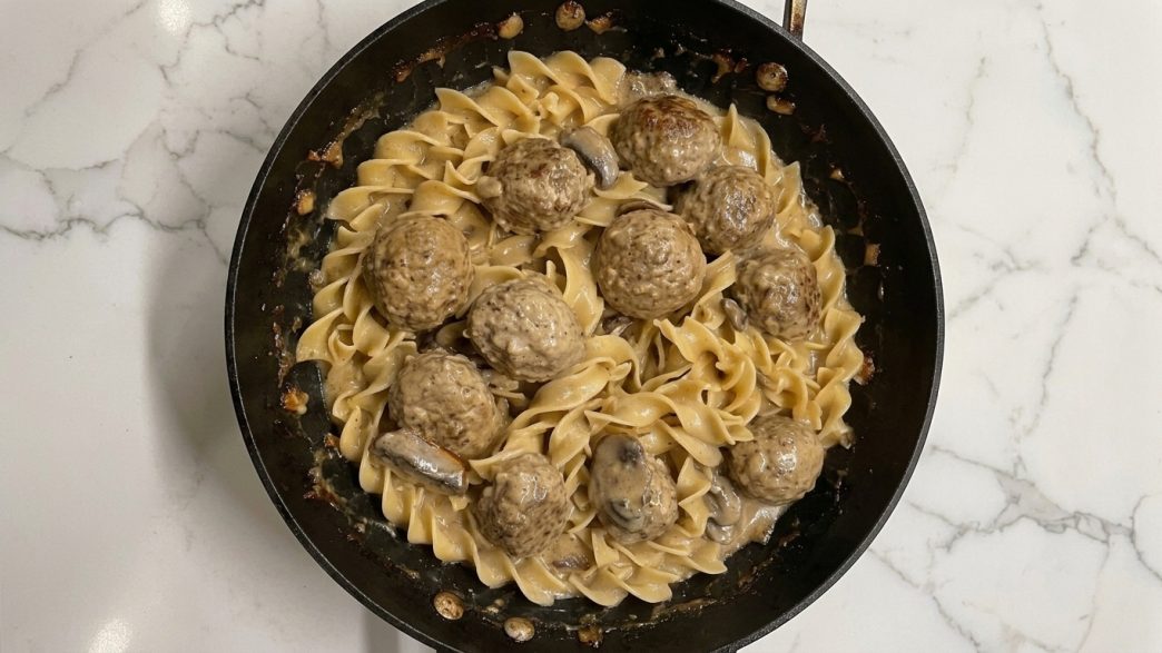 One Pot Meatball Stroganoff