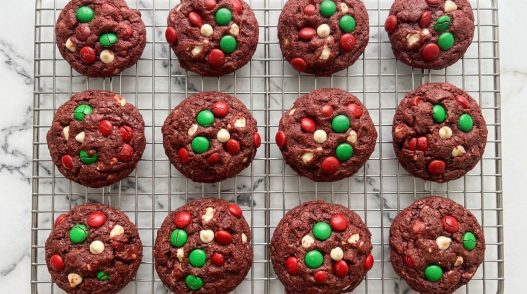 Santa's Loaded Red Velvet Christmas Cookies recipe